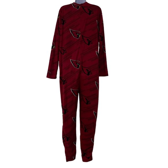 NFL Team Apparel Arizona Cardinals Mens Pajamas M Football Unionsuit Soft Fleece - Picture 6 of 9